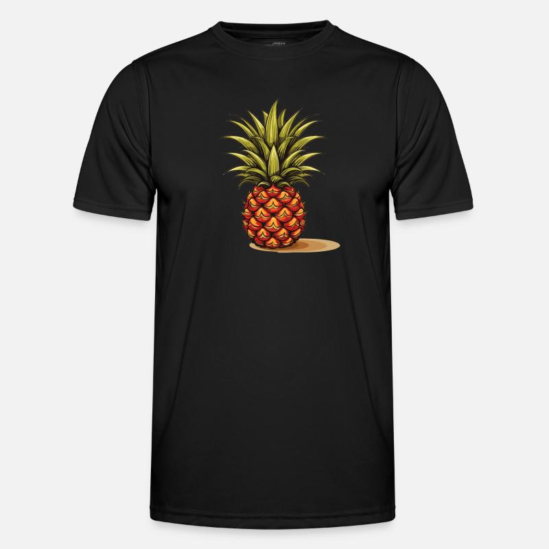 Pineapple - illustration - Men's Functional T-Shirt - black