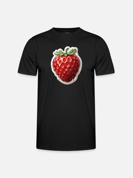 Fraise - illustration - T-shirt sport Homme - noir