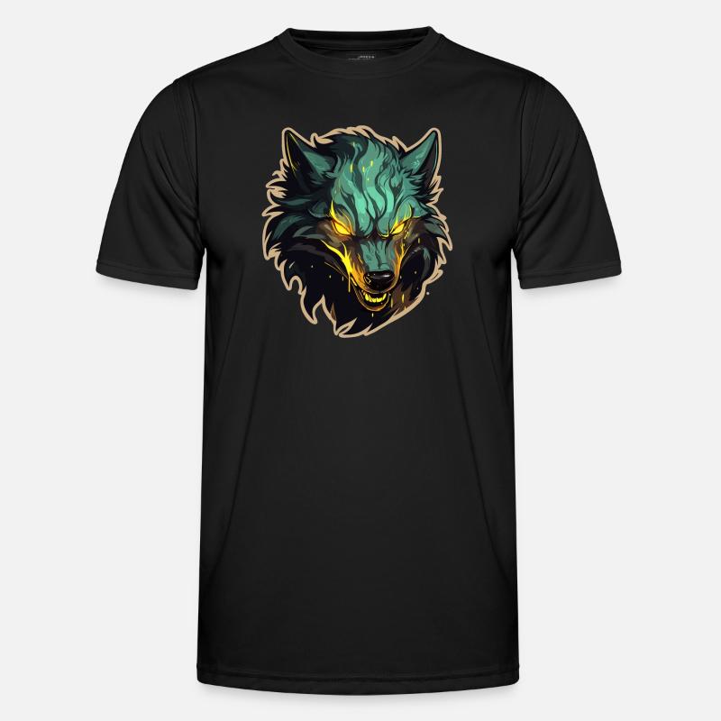 Wolf - Illustration Männer Funktions-T-Shirt