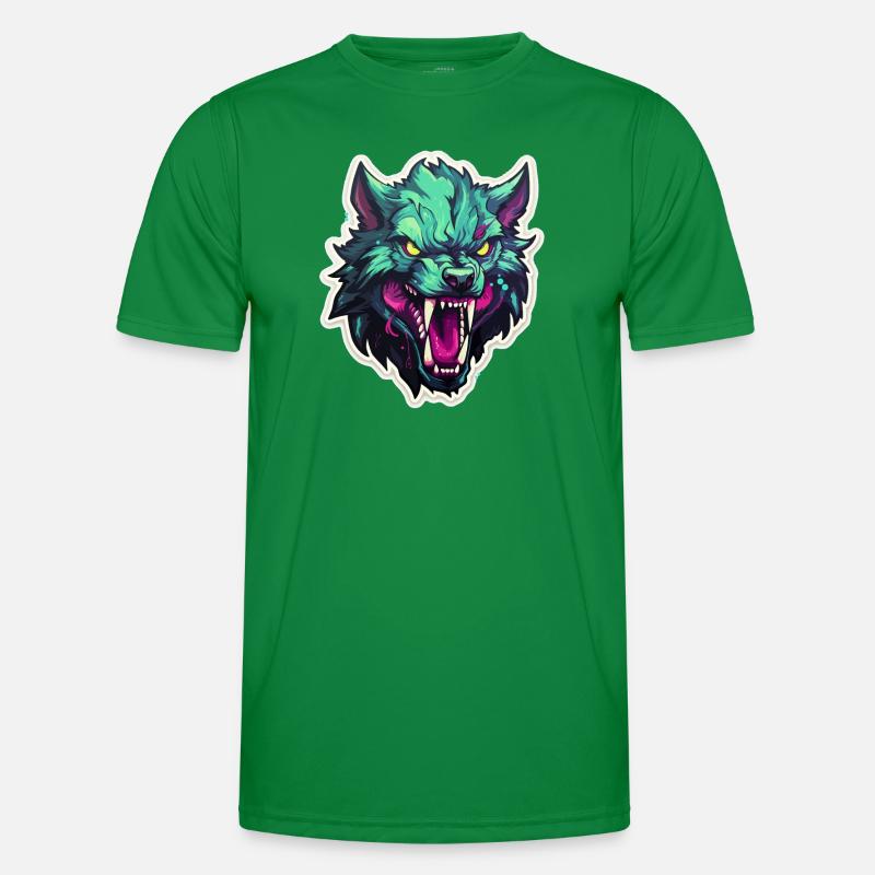 Wolf - Illustration Männer Funktions-T-Shirt