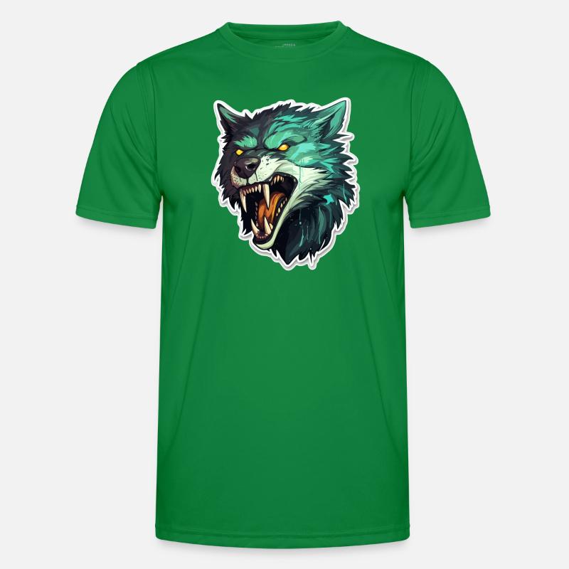 Wolf - Illustration Männer Funktions-T-Shirt