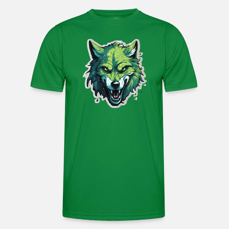 Wolf - Illustration Männer Funktions-T-Shirt