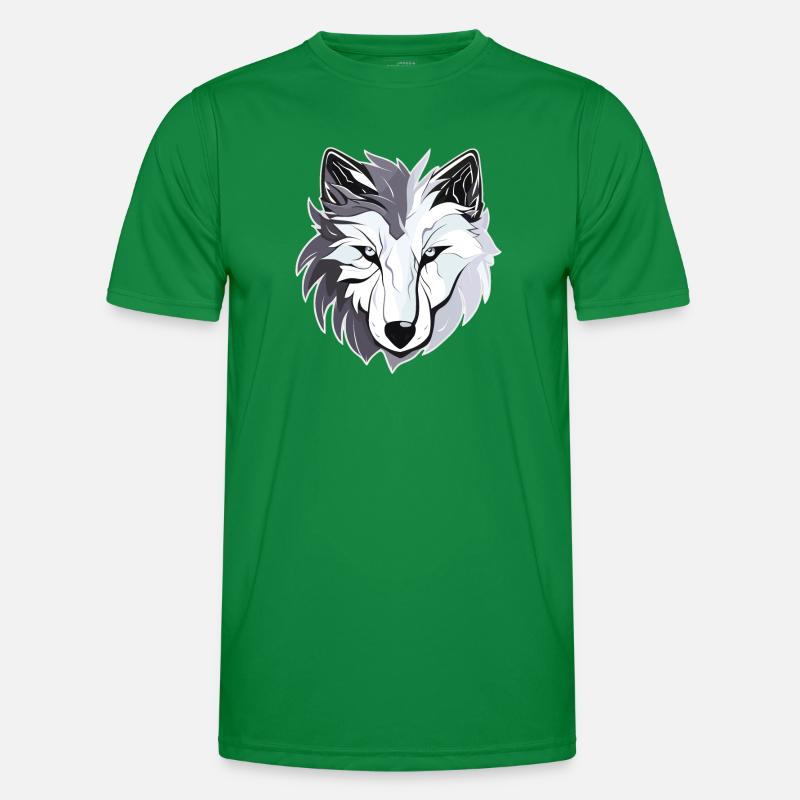 Wolf - Illustration Männer Funktions-T-Shirt