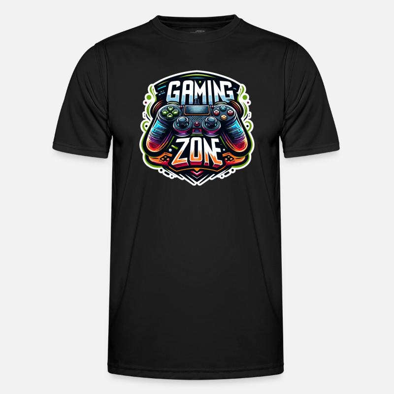 Gaming Zone - Controller Illustration - Männer Funktions-T-Shirt - Schwarz