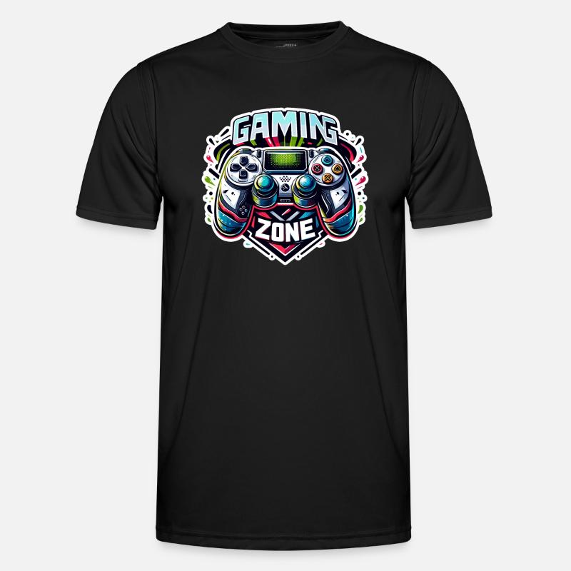 Gaming Zone - Controller Illustration - Männer Funktions-T-Shirt - Schwarz