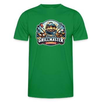 GrillMaster - Grill Illustration - Männer Funktions-T-Shirt - Kelly Green - Vorne - AI Model Male 178 dark (178cm)