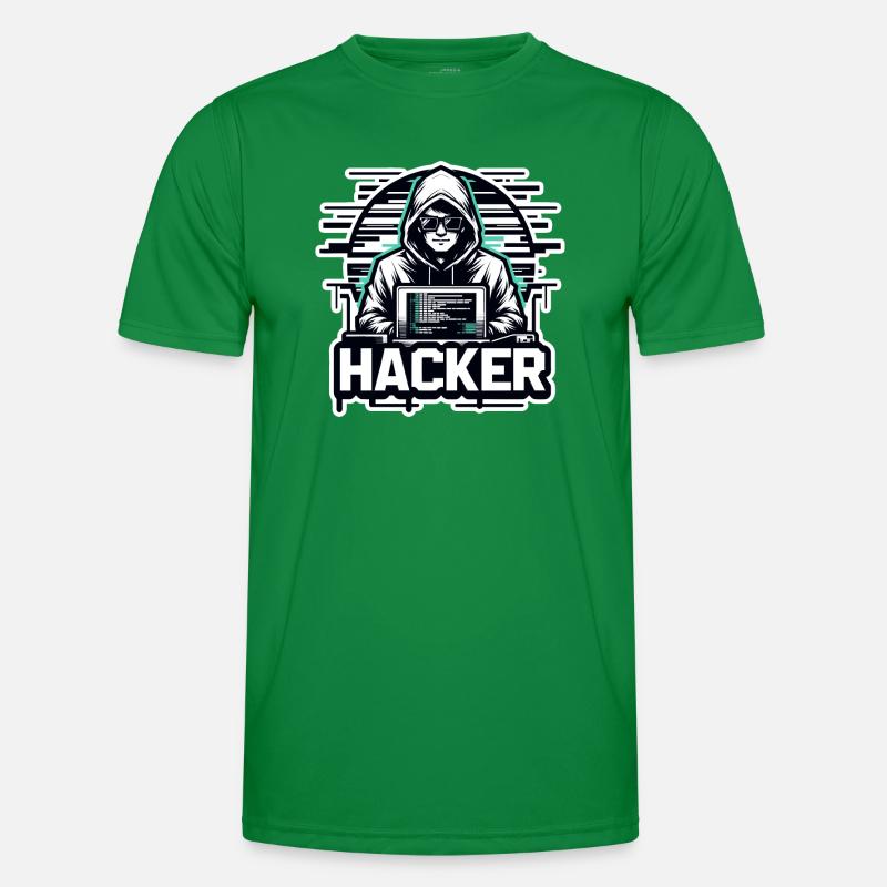Hacker - Illustration Männer Funktions-T-Shirt