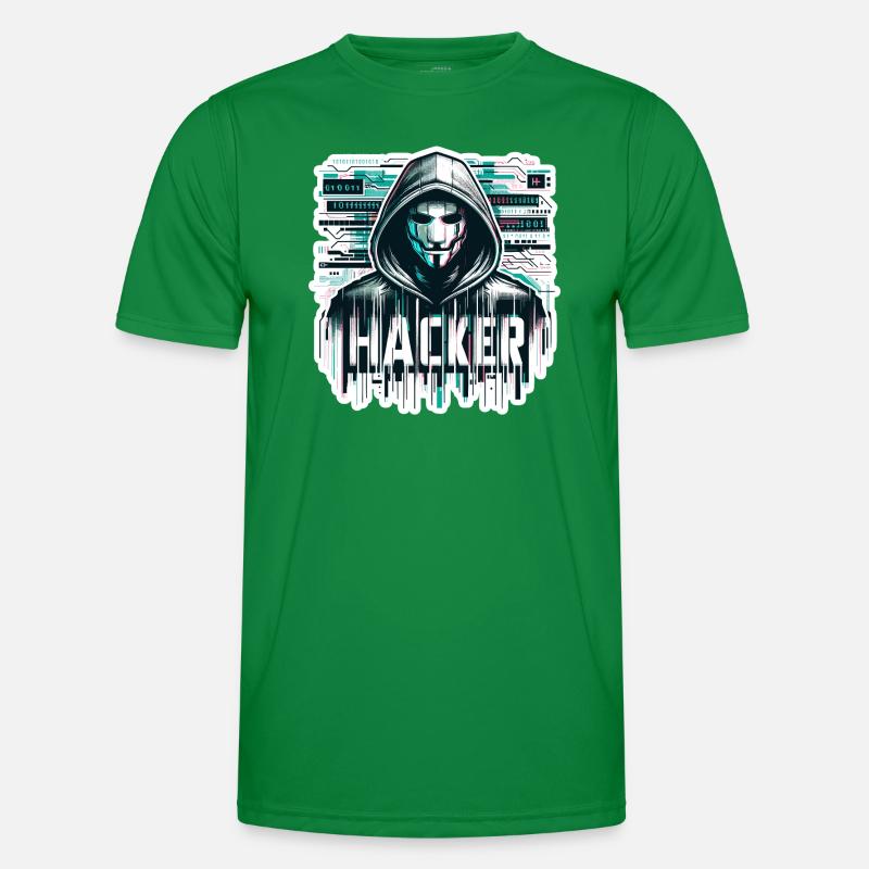 Hacker - Illustration Männer Funktions-T-Shirt