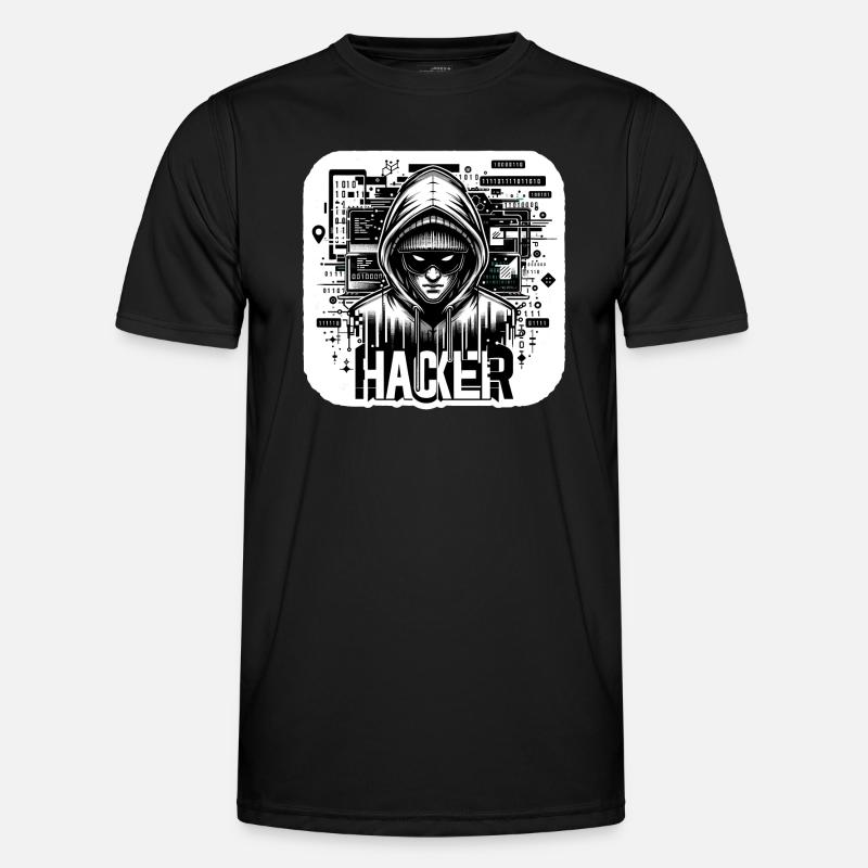 Hacker - Illustration - Men's Functional T-Shirt - black