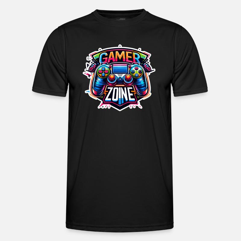 Gamer Zone - Controller Illustration - Men's Functional T-Shirt - black