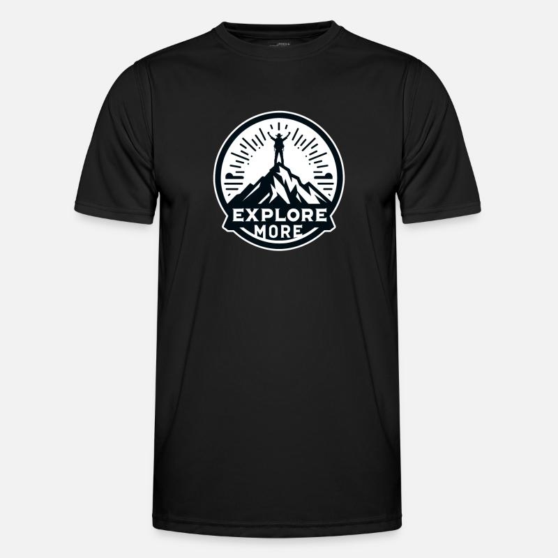 Explore more - Wanderer - Männer Funktions-T-Shirt - Schwarz