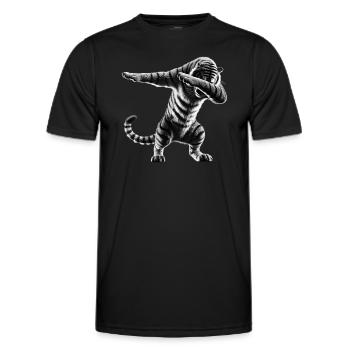 Funny Dabbing Tiger Wildlife Animal Lover - Men's Functional T-Shirt - black - Front - AI Model Male 178 dark (178cm)