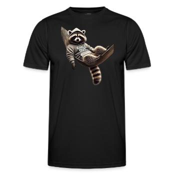 Lustiges Waschbär Chill Out Tierliebhaber Chillen - Männer Funktions-T-Shirt - Schwarz - Vorne - AI Model Male 178 dark (178cm)