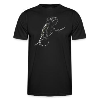 Caméléon motif animal amoureux des animaux reptile lézard - T-shirt sport Homme - noir - Devant - AI Model Male 178 dark (178cm)