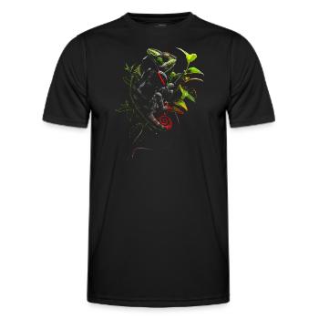 Caméléon Animal Amoureux des animaux Casque Reptiles - T-shirt sport Homme - noir - Devant - AI Model Male 178 dark (178cm)