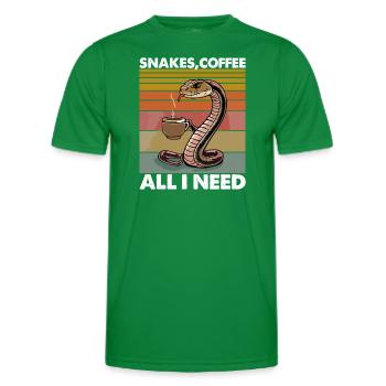 Lustiges Schlangen Kunst Schlange Kaffee Reptilien - Männer Funktions-T-Shirt - Kelly Green - Vorne - AI Model Male 178 dark (178cm)