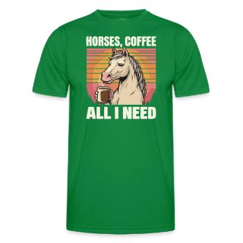 Lustiges Pferd Kunst Pferdebesitzer Pferde Kaffee - Männer Funktions-T-Shirt - Kelly Green - Vorne - AI Model Male 178 dark (178cm)