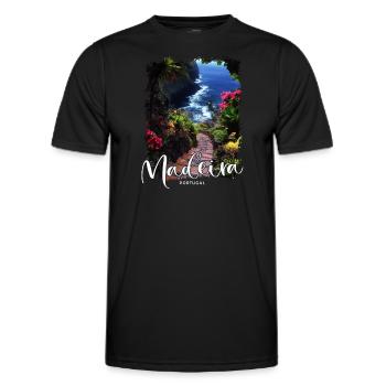 Île de Madère Portugal Vacances Visites Souvenirs - T-shirt sport Homme - noir - Devant - AI Model Male 178 dark (178cm)