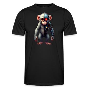 Lustiger Roboter Kunst Affe Cyborg Tier AI Monkey - Männer Funktions-T-Shirt - Schwarz - Vorne - AI Model Male 178 dark (178cm)