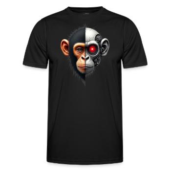 Lustiger Roboter Kunst Affe Cyborg Tier AI Monkey - Männer Funktions-T-Shirt - Schwarz - Vorne - AI Model Male 178 dark (178cm)