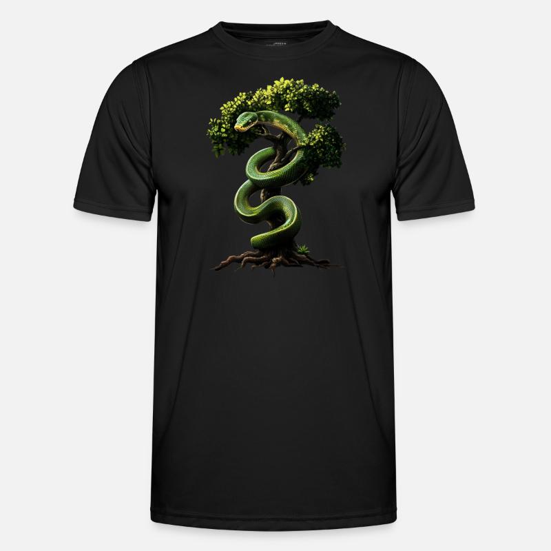 Green Tree Python Snakes Lover Terrarium Men's Functional T-Shirt