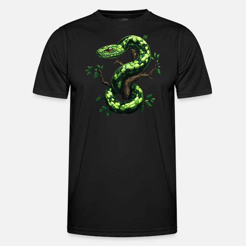 Arbre vert Python Serpents Amoureux Terrarium T-shirt sport Homme