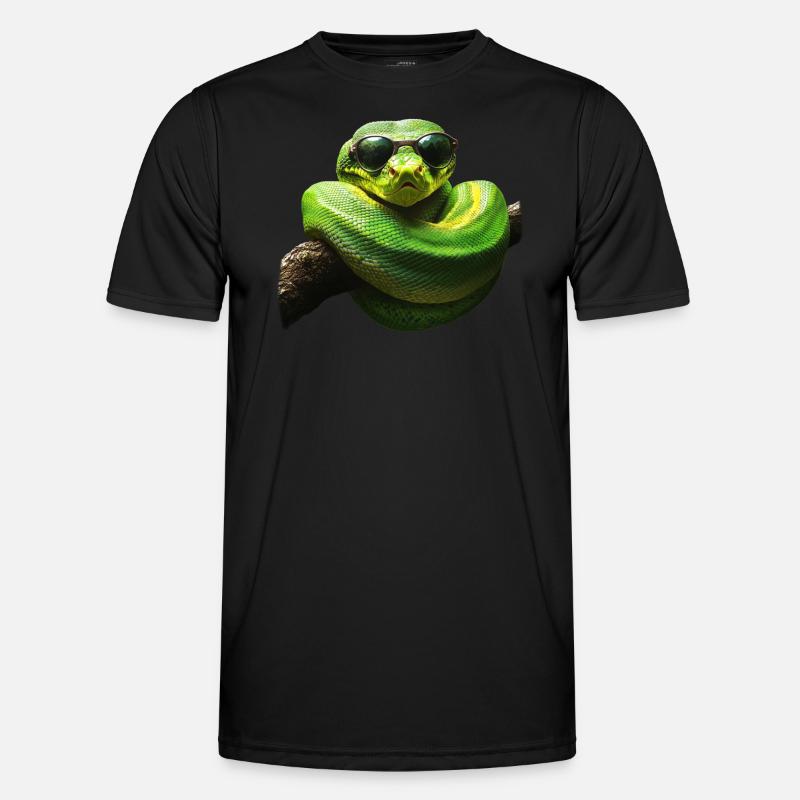 Green Tree Python Snakes Lover Terrarium Men's Functional T-Shirt