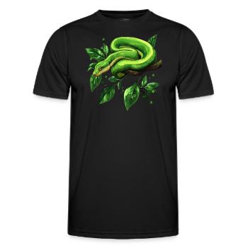 Arbre vert Python Serpents Amoureux Terrarium - T-shirt sport Homme - noir - Devant - AI Model Male 178 dark (178cm)