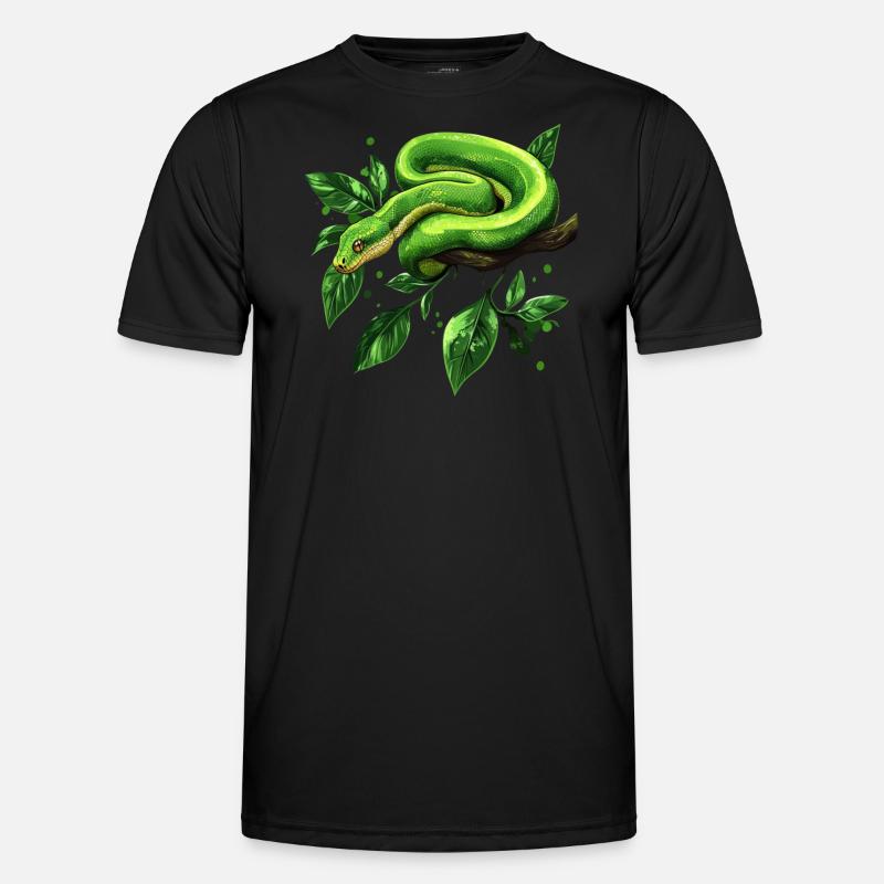 Green Tree Python Snakes Lover Terrarium Men's Functional T-Shirt