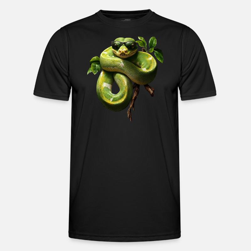 Green Tree Python Snakes Lover Terrarium Men's Functional T-Shirt