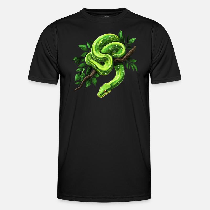 Green Tree Python Snakes Lover Terrarium Men's Functional T-Shirt