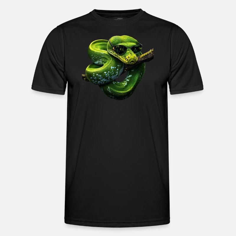 Green Tree Python Snakes Lover Terrarium Men's Functional T-Shirt