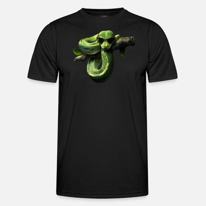 Arbre vert Python Serpents Amoureux Terrarium T-shirt sport Homme