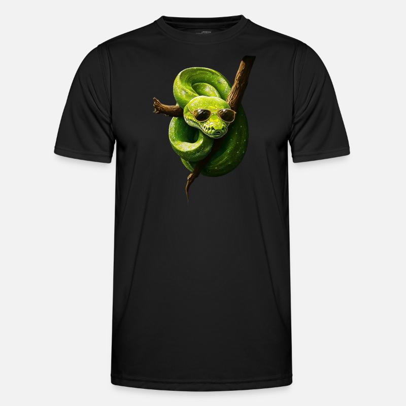 Grüner Baumpython Schlangen Liebhaber Terrarium Männer Funktions-T-Shirt