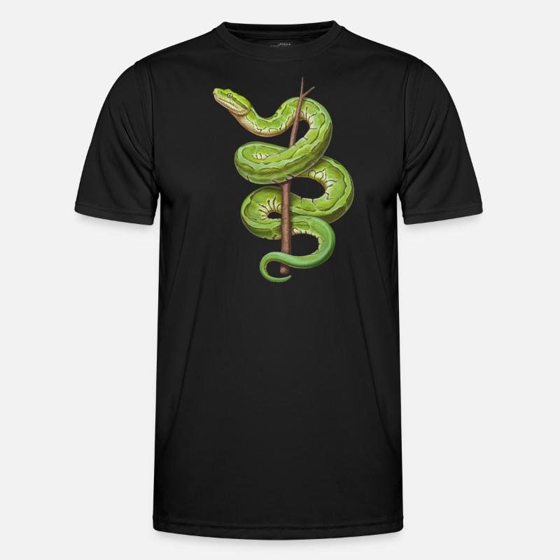 Green Tree Python Snakes Lover Terrarium Men's Functional T-Shirt