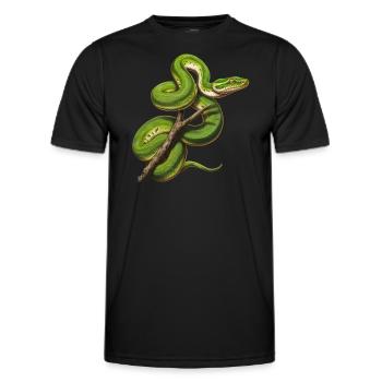 Arbre vert Python Serpents Amoureux Terrarium - T-shirt sport Homme - noir - Devant - AI Model Male 178 dark (178cm)