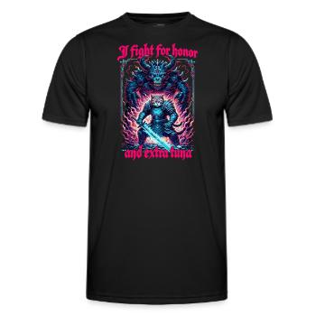 Middle Ages Cat Tuna Artwork Honor - Men's Functional T-Shirt - black - Front - AI Model Male 178 dark (178cm)