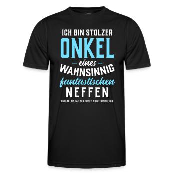 Stolzer Onkel eines fantastischen Neffen - Männer Funktions-T-Shirt - Schwarz - Vorne - AI Model Male 178 dark (178cm)