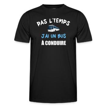 Pas l'temps j'ai un bus à conduire t-shirt - T-shirt sport Homme - noir - Devant - AI Model Male 178 dark (178cm)