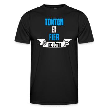 tonton et fier de l'être maillot homme oncle - T-shirt sport Homme - noir - Devant - AI Model Male 178 dark (178cm)