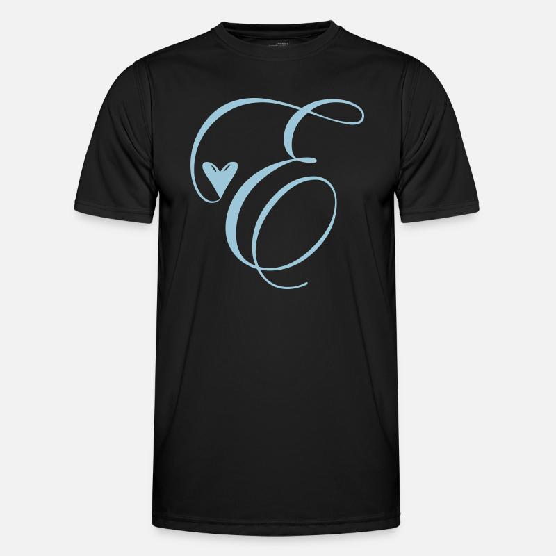 Monogram E Heart Vine - Men's Functional T-Shirt - black