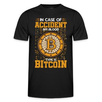 Bitcoin BTC Crypto Blockchain Coin Exchange Coin - T-shirt sport Homme - noir - Devant - AI Model Male 178 dark (178cm)