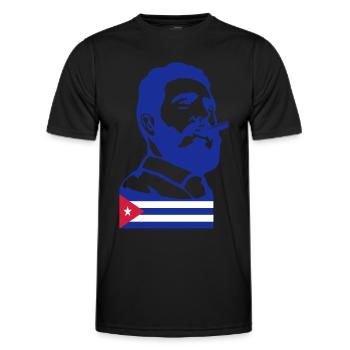 fidel_castro_cuba - Männer Funktions-T-Shirt - Schwarz - Vorne - AI Model Male 178 dark (178cm)
