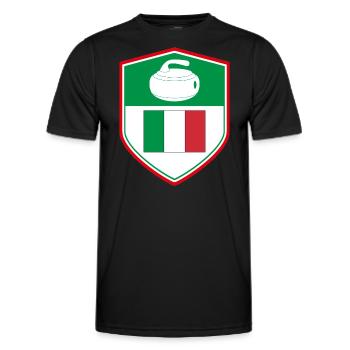 Italienische Flagge Curling Team Winter Ice Sport Italia - Männer Funktions-T-Shirt - Schwarz - Vorne - AI Model Male 178 dark (178cm)