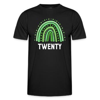 Grün Regenbogen Zwanzig Jahre 20. Geburtstag - Männer Funktions-T-Shirt - Schwarz - Vorne - AI Model Male 178 dark (178cm)