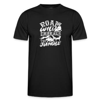 Roam wild, embrace the jungle - Jungle - Men's Functional T-Shirt - black - Front - AI Model Male 178 dark (178cm)