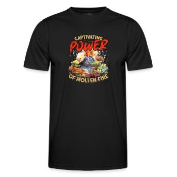 Captivating power of molten fire - Volcano - Men's Functional T-Shirt - black - Front - AI Model Male 178 dark (178cm)