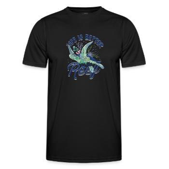 Life is better on the reef - Reef - Men's Functional T-Shirt - black - Front - AI Model Male 178 dark (178cm)