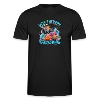 Reef therapy: Dive deep, find serenity - Reef - Men's Functional T-Shirt - black - Front - AI Model Male 178 dark (178cm)
