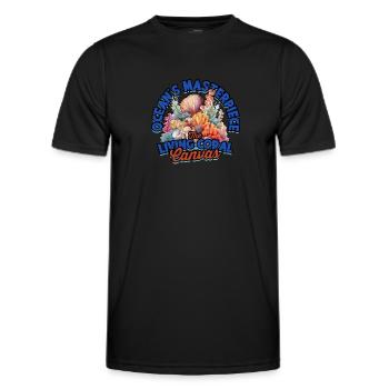 Ocean's masterpiece: The living coral canvas - - Men's Functional T-Shirt - black - Front - AI Model Male 178 dark (178cm)